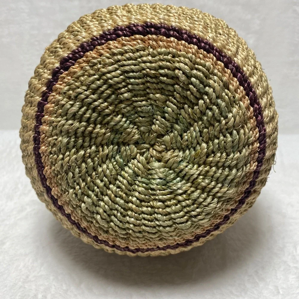 VTG Tightly Woven Basket‎ Handles Decorative Boho Farmhouse Home Decor